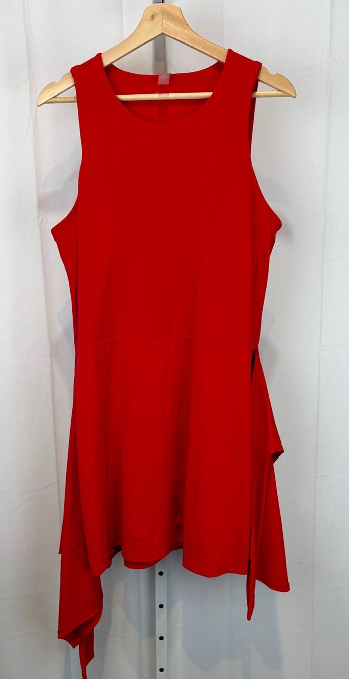 BEYOND YOGA Thats A Wrap Mini Dress Sleeveless Tie Waist Red Size XL